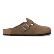 Birkenstock Ladies Suede  Clogs - Boston - Dark Tea