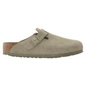 Birkenstock Ladies Suede Leather Clogs - Boston - Khaki