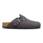 Birkenstock Ladies Suede Leather Clogs - Boston - Charcoal image