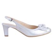 Emis Ladies Slingback Heels - 8411 - White / Silver image