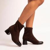 Lunar Block Heeled Ankle Boots -  Myra - Brown