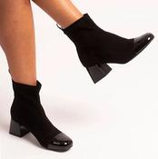 Lunar Block Heeled Ankle Boots - Myra - Black