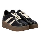 Rieker Ladies Platform Trainers - M7601 - Black Croc image