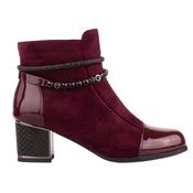 Redz Ladies Block Heeled Ankle Boots - 1901 - Wine image