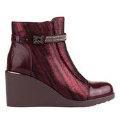 Redz Ladies Wedge Ankle Boots - H1775 - Burgundy image