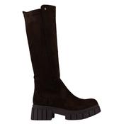 Una Healy Chunky Knee Boots - Shakin - Brown Suede