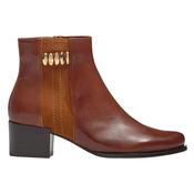 Regarde Le Ciel Block Heeled Ankle Boots - Jolene-26 - Tan image