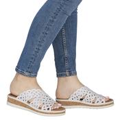 Rieker Ladies Wedge Mules - V4189 - Off White image