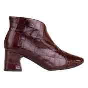 Wonders Ladies Block Heeled  Ankle Boots- I-9013 - Burgundy Patent image