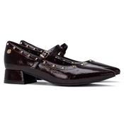 XTI Block Heeled Mary Jane Pumps - 146220  - Burgundy Patent image