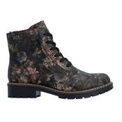 Rieker Lace Up Ankle Boot - Y9103 - Black Print
