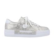 Rieker Ladies Platform Trainers - N49W1-90 - Beige/Gold image