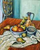 Still Life With Fruits And Ceramics by Felim Matthews