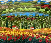 Poppie Fields And Vineyards