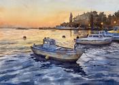 Sunset Boats At Rest