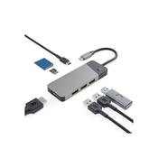 Green Cell Adapter HUB GC Connect 7in1 (3xUSB-A 3.1 HDMI 4K 60Hz USB-C PD 85W) for Apple MacBook M1/M2, Lenovo X1, Asus ZenBook, Dell XPS