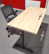 Beech Office Desk with Cable Port image