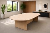 Executive Oval Meeting Table (Urban Oak) 3000mm x 1400mm image