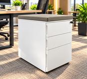 3 Drawer Bench Pedestal with Seat (Used) image