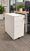 White 3 Drawer Office Pedestal (Used) with Keys image