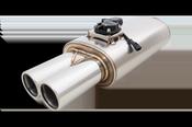 Oval Body, 2.5" inlet with 3" Twin Outlet XForce Varex Valved rear silencer with controller
