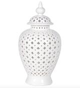 Large White Pierced Jar image
