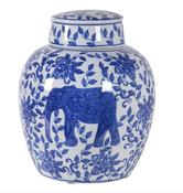 Blue and White Ceramic Jar image