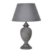 Carved Effect Distressed Black Lamp with Shade