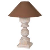 Chunky Natural Wooden Lamp with Shade
