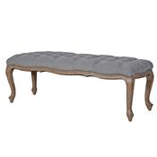 Grey Fabric Button Bench