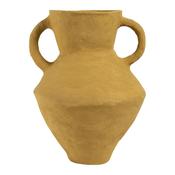 Ochre Paper Mache Decorative Amphora Vase