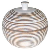 White Wash Ribbed Jar