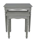 Bordeaux Nest of 2 Tables in Grey with Gold Distress