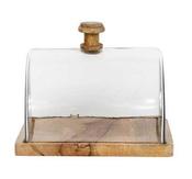 Mango Wood Base Dish with Bell Cover