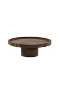 Large Dark Wooden Dish on Base