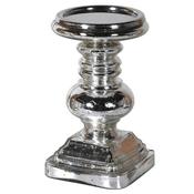 Large Antique Silver Glass Pilar