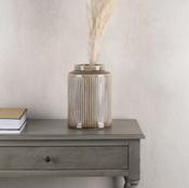 Large Ribbed Ceramic Jar