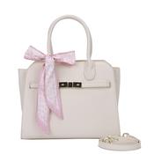 Gessy Tote Handbag with Scarf Beige