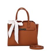 Gessy Tote Handbag with Scarf Brown