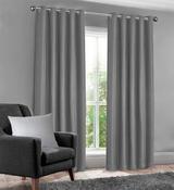 100% Blackout Eyelet Curtains Waffle Silver-46x54" (117x137cm)  image