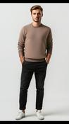 Men's Badger Round Neck Sweatshirt Taupe by Kensington-Medium