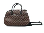 Rolling Checked Duffel Bag Coffee by Gessy