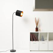 Hove Metal Floor Lamp with Velvet Black Shade and Copper Lining image
