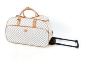 Rolling Checked Duffel Bag Beige by Gessy