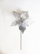 Christmas Decoration Poinsettia Silver &amp; White