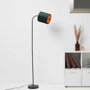 Hove Metal Floor Lamp with Velvet Green Shade and Copper Lining image