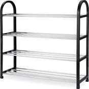 4 Tier Stainless Steel Metal Shoe Rack image