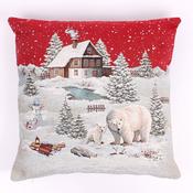 Bears Home Tapestry Christmas Cushion Cover 