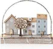LED Wooden House Ornament Scene