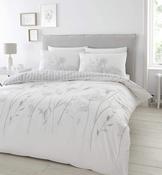 Catherine Lansfield Meadowsweet Floral Duvet Cover Set White/Grey